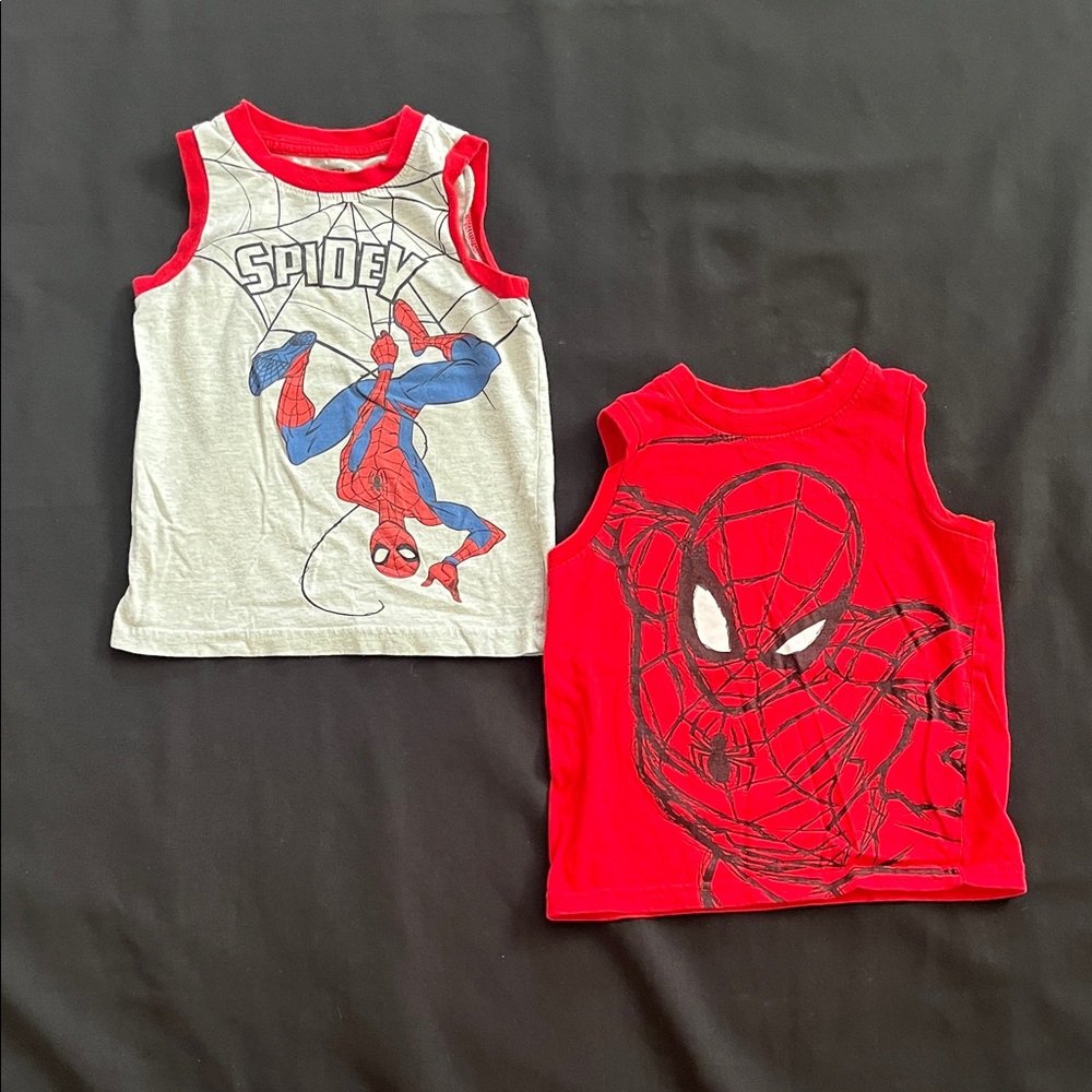 Red Sleeveless Top with Spider-Man Graphic